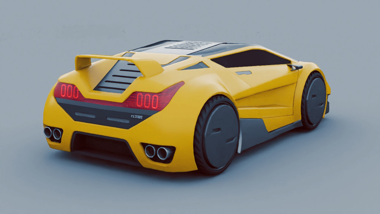 Super car  rigged vehicle 3D model_14