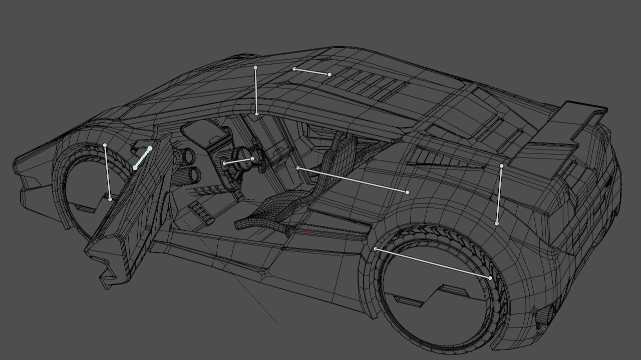 Super car  rigged vehicle 3D model_28