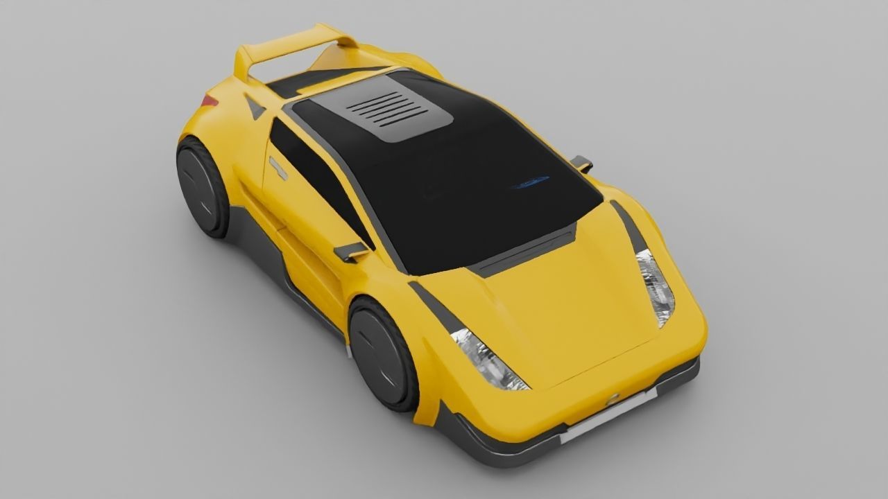 Super car  rigged vehicle 3D model_3