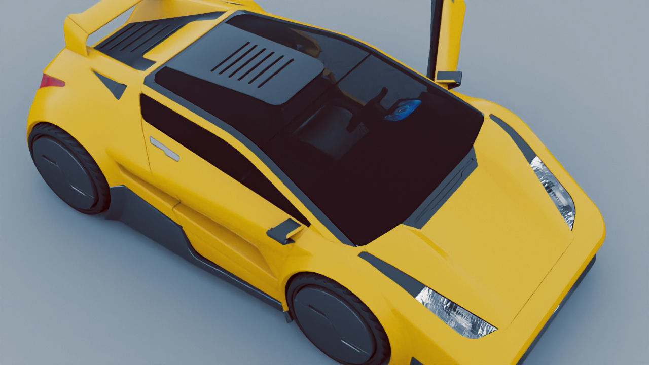 Super car  rigged vehicle 3D model_12