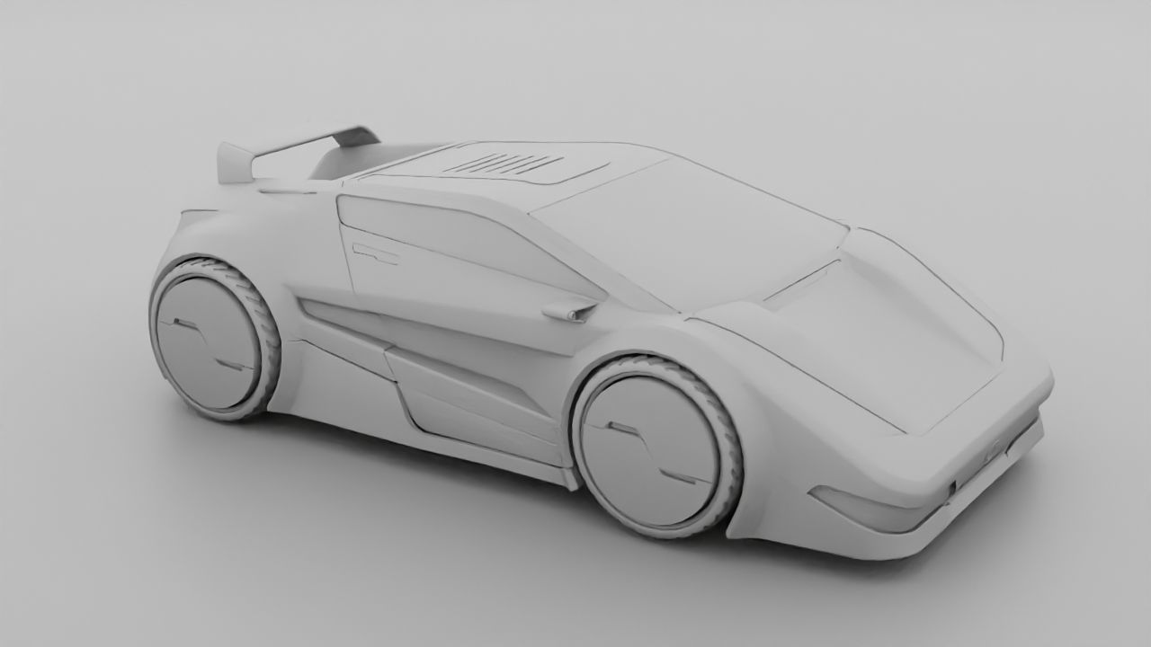 Super car  rigged vehicle 3D model_18