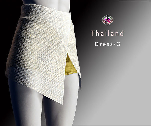 Thai Dress - G Low-poly 3D model