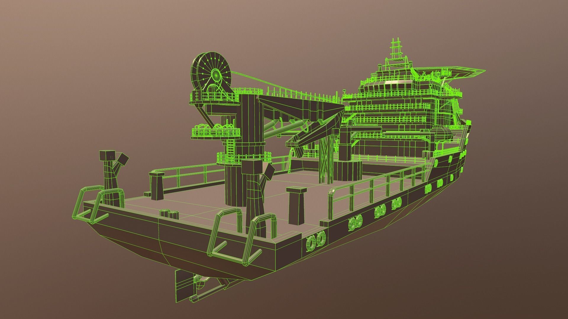 Multi purpose vessel  Low-poly 3D model_2