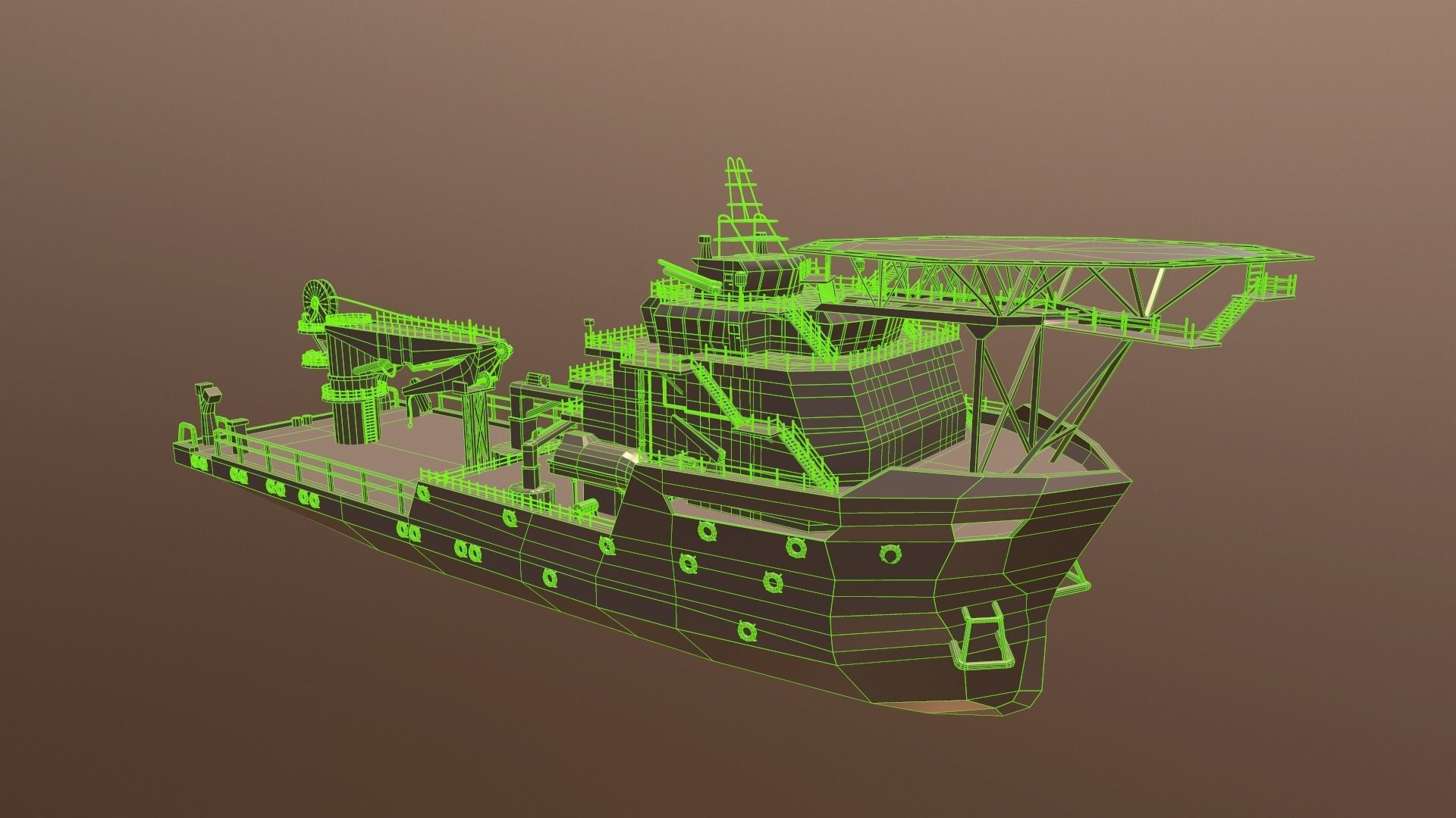 Multi purpose vessel  Low-poly 3D model_1