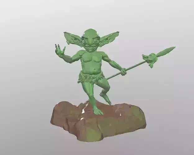 Golbin 3D print gnome with spear