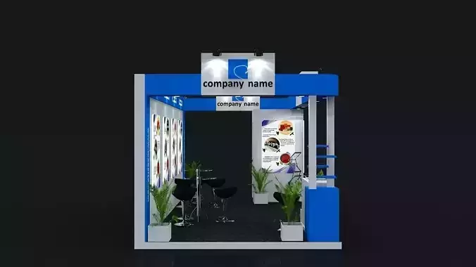 Exhibition Booth 3D Model 6 mtr x 3 mtr 3D model
