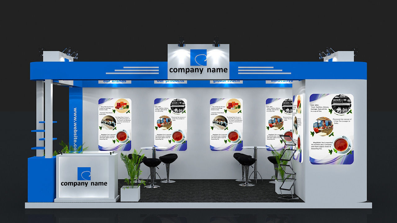 Exhibition Booth 3D Model 6 mtr x 3 mtr 3D model_2