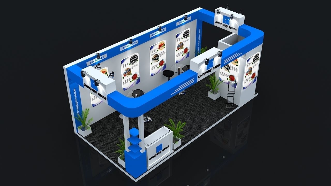 Exhibition Booth 3D Model 6 mtr x 3 mtr 3D model_5