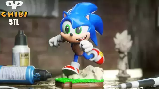 Sonic Chibi STL for 3D Printing ChibiSTL 3DXM