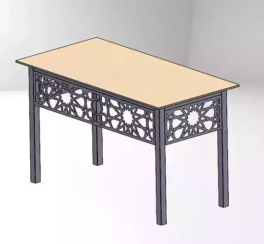 Sehpa table with wooden top 3D model