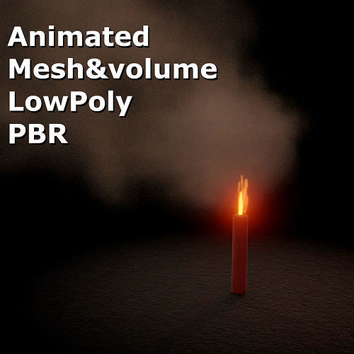Flare torch animated looping Low-poly 3D model