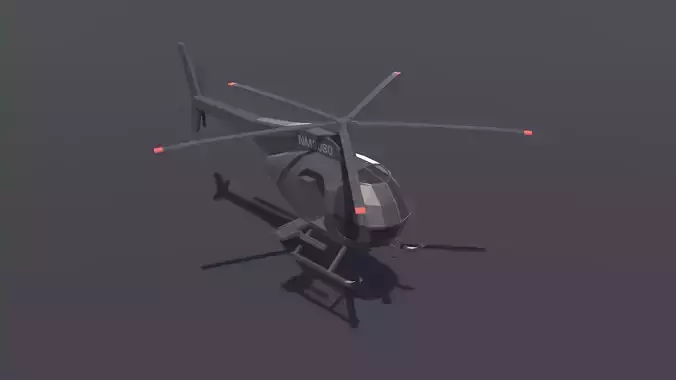 Swat Helicopter Low Poly