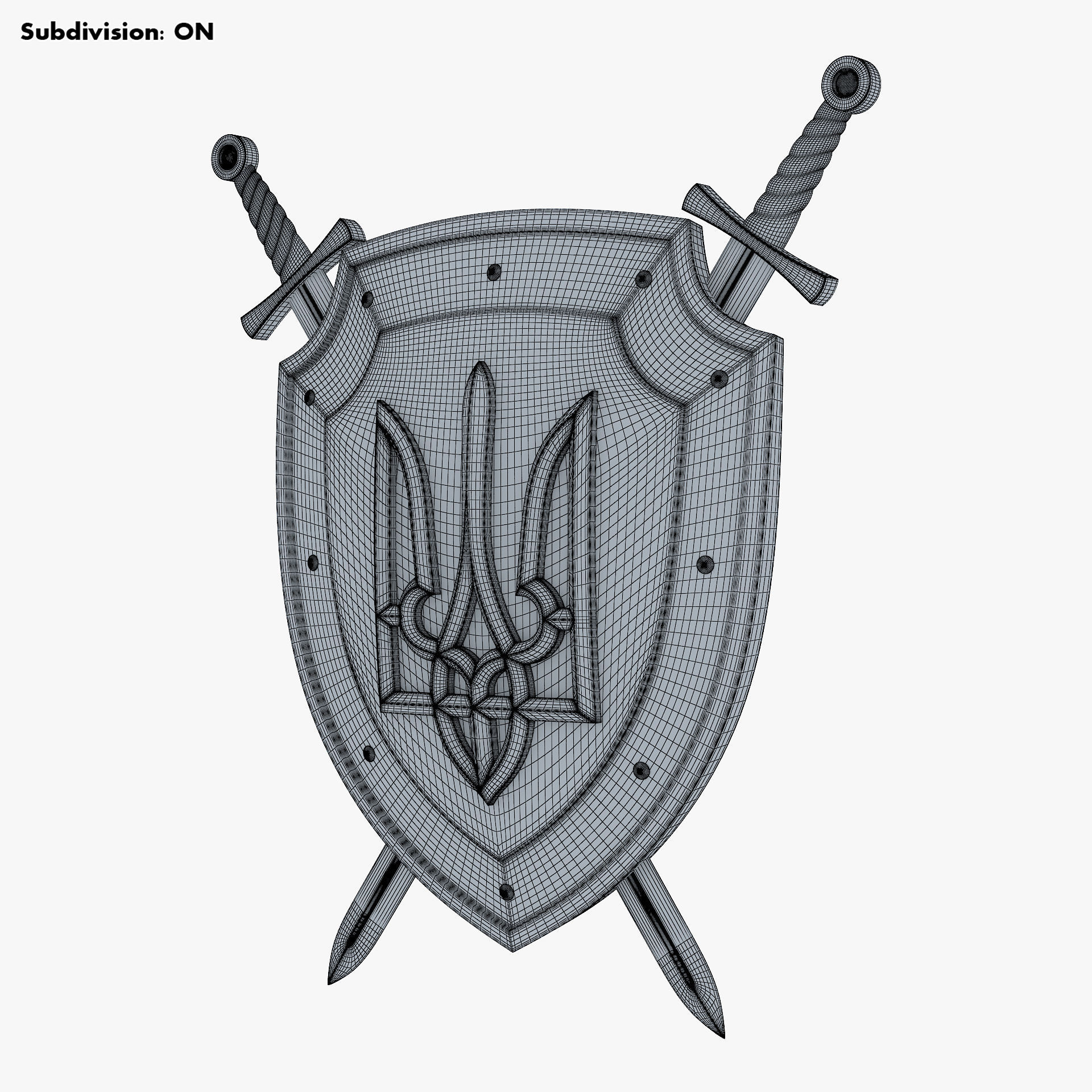 Coat of Arms of Ukraine M 1 3D model_12