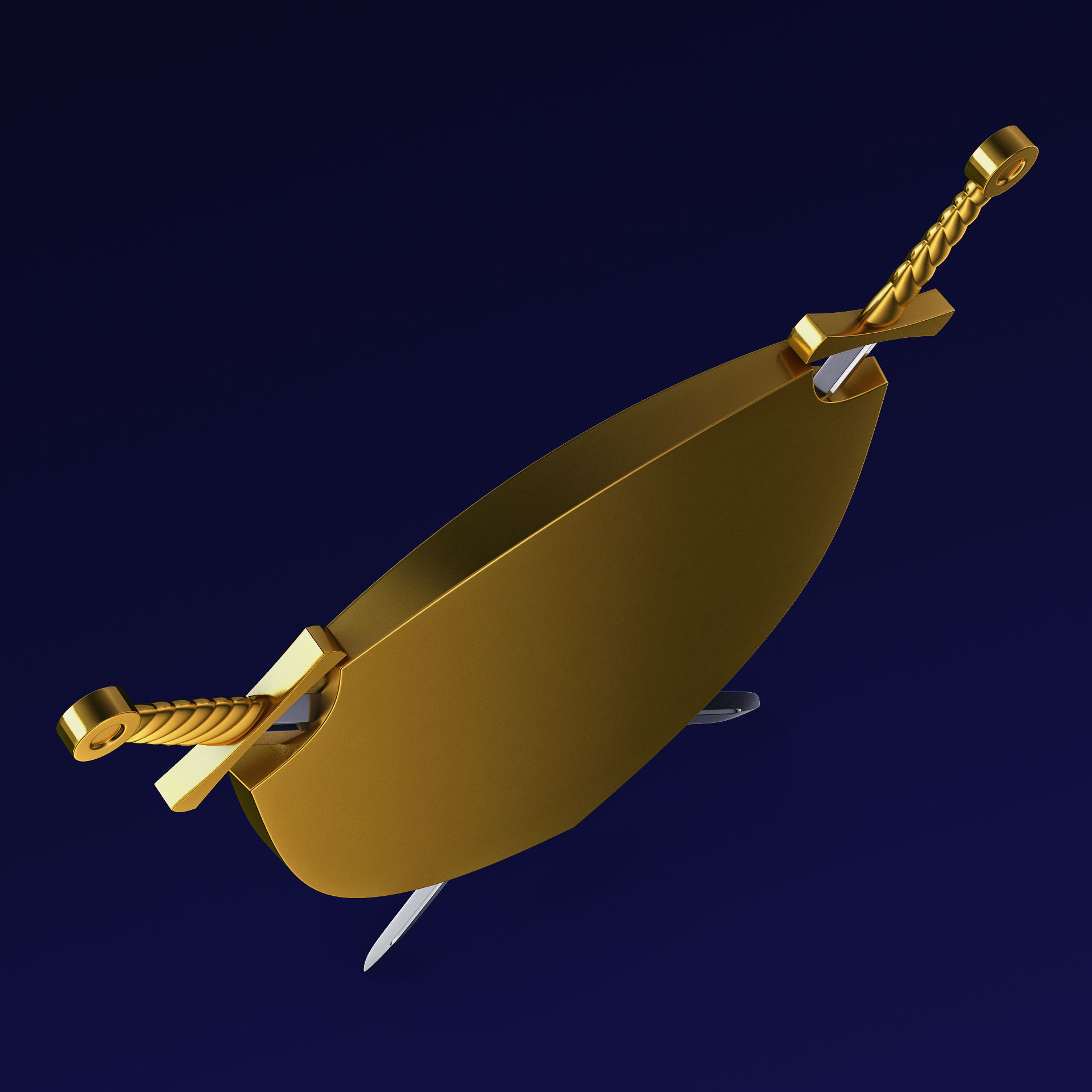 Coat of Arms of Ukraine M 1 3D model_7