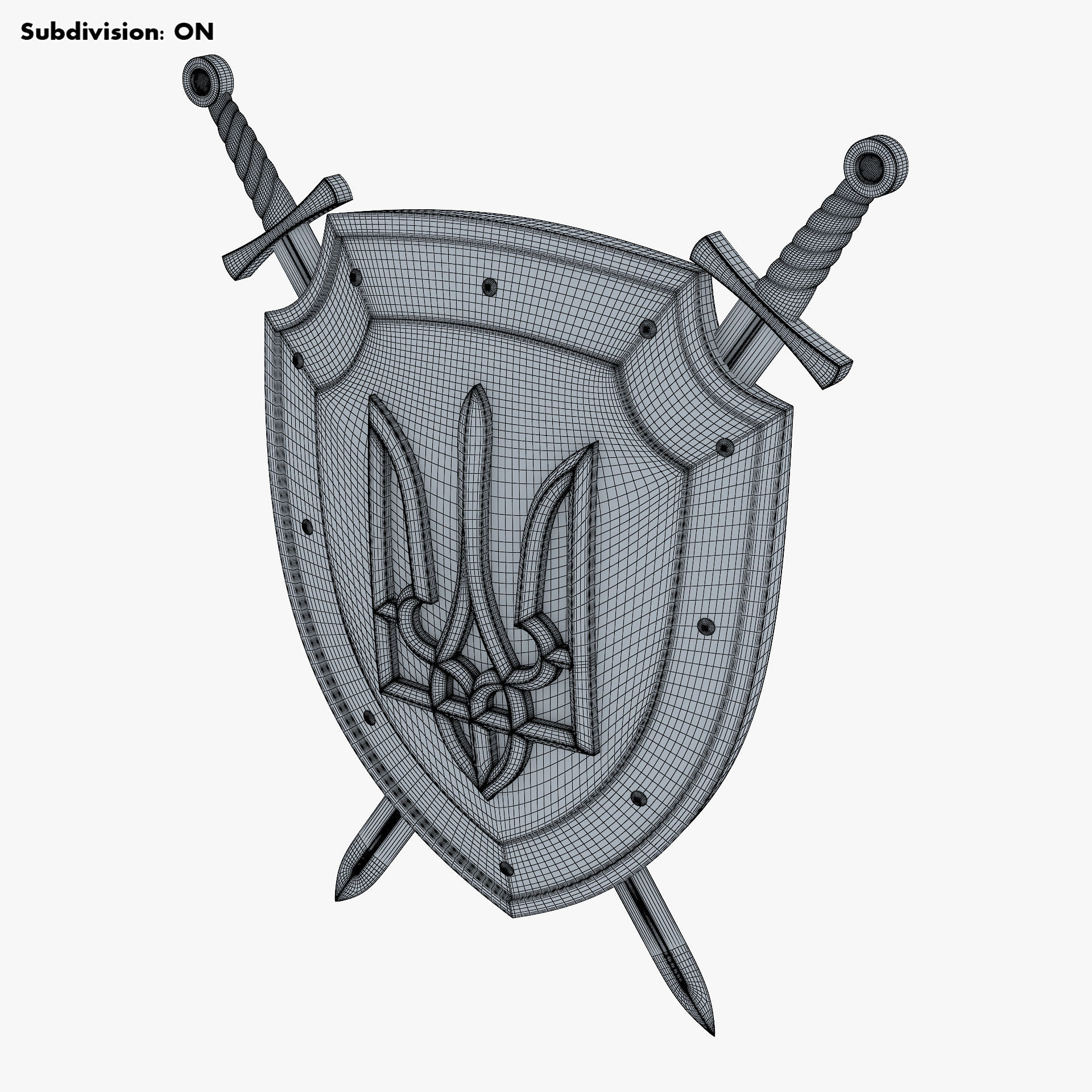 Coat of Arms of Ukraine M 1 3D model_14