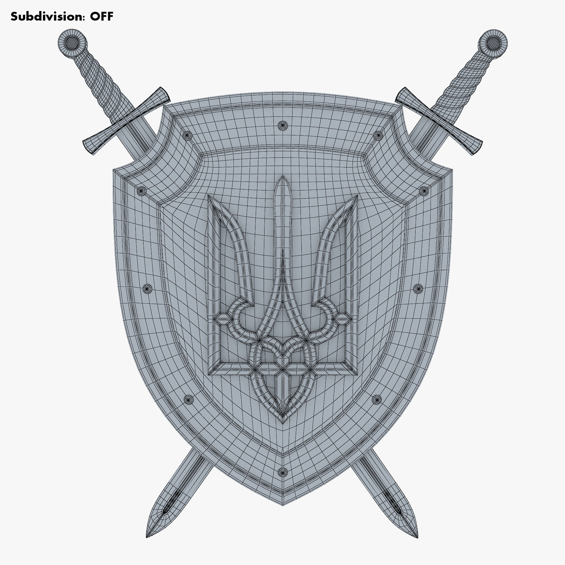 Coat of Arms of Ukraine M 1 3D model_9