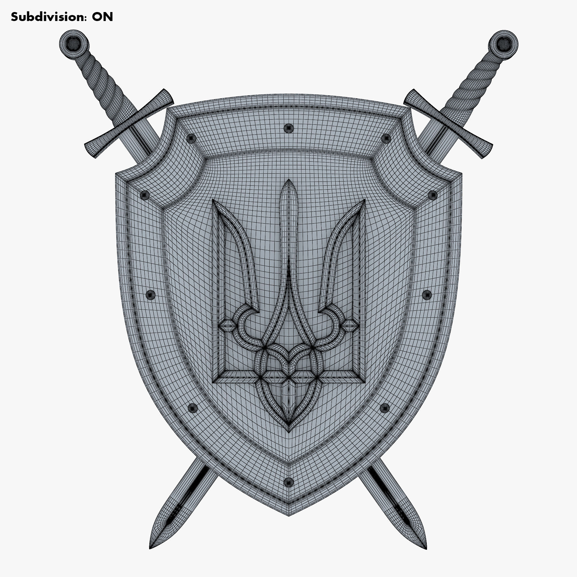 Coat of Arms of Ukraine M 1 3D model_8