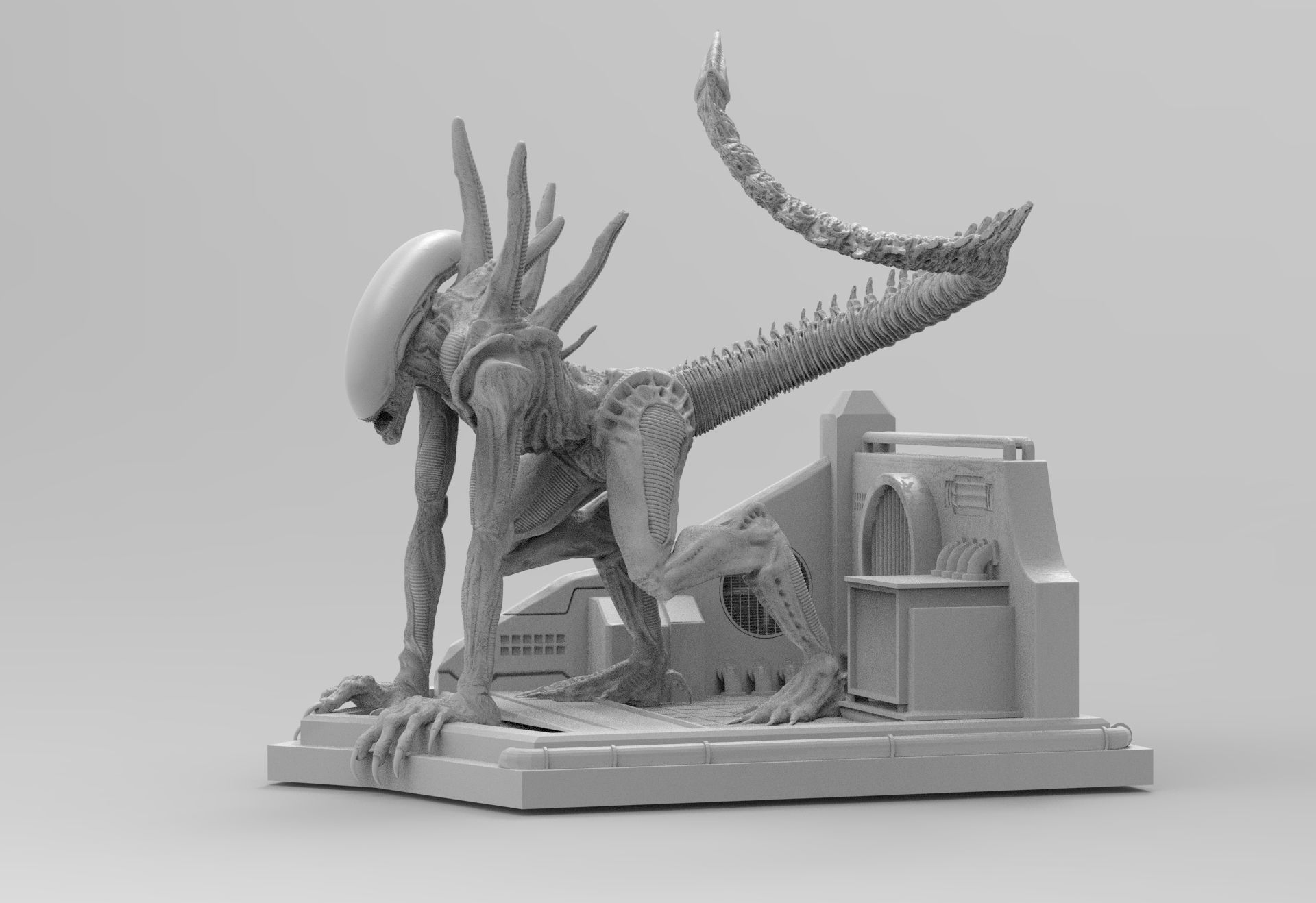 Alien Xenomorph Sewer Escape 3D Printing Diorama 3D print model_55