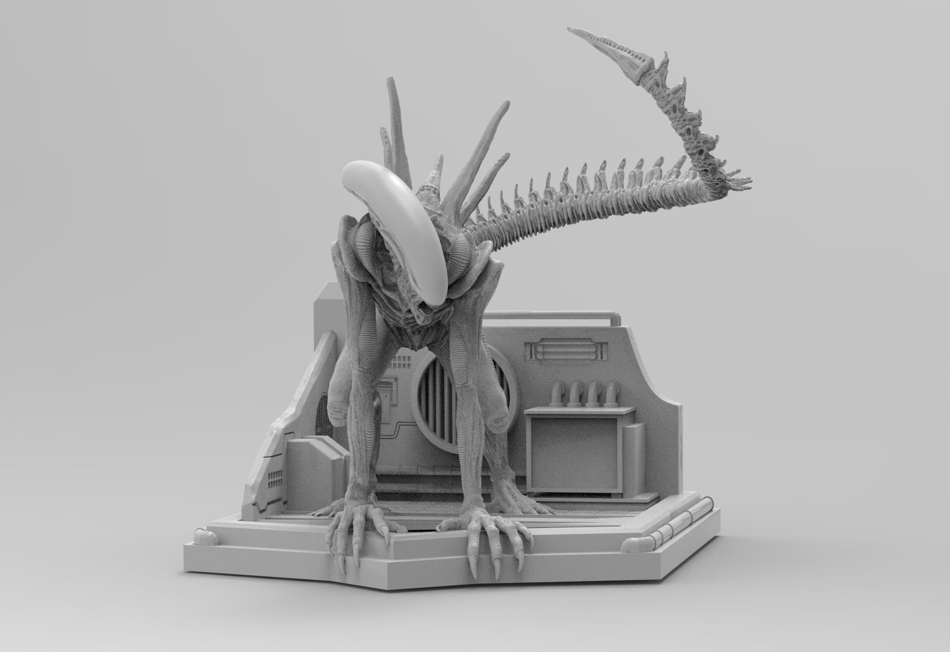 Alien Xenomorph Sewer Escape 3D Printing Diorama 3D print model_42