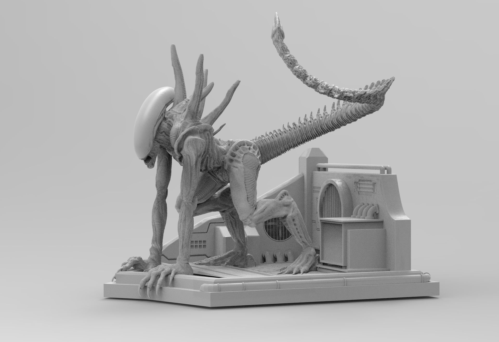 Alien Xenomorph Sewer Escape 3D Printing Diorama 3D print model_50