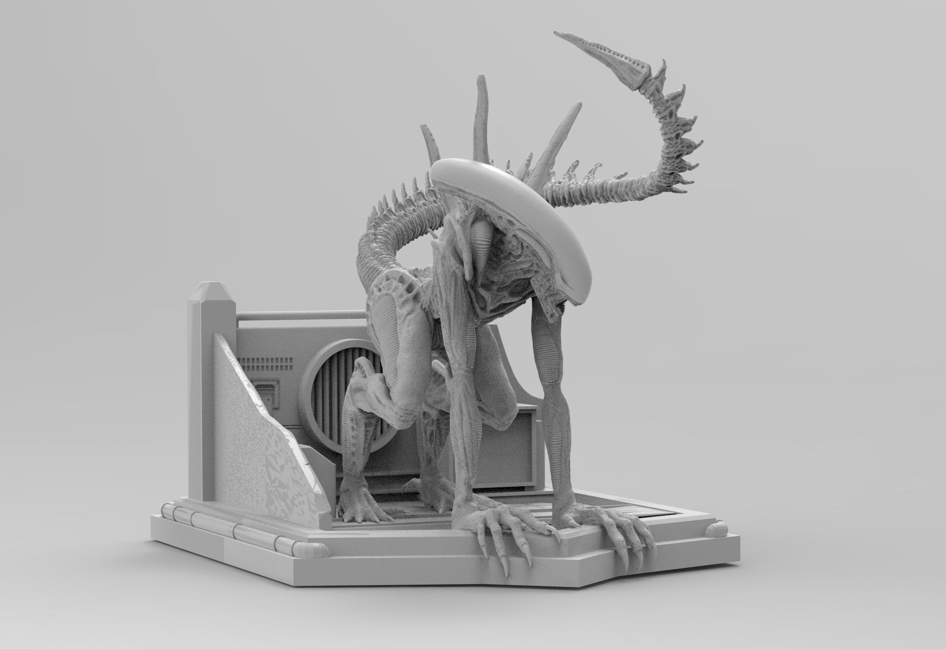 Alien Xenomorph Sewer Escape 3D Printing Diorama 3D print model_37