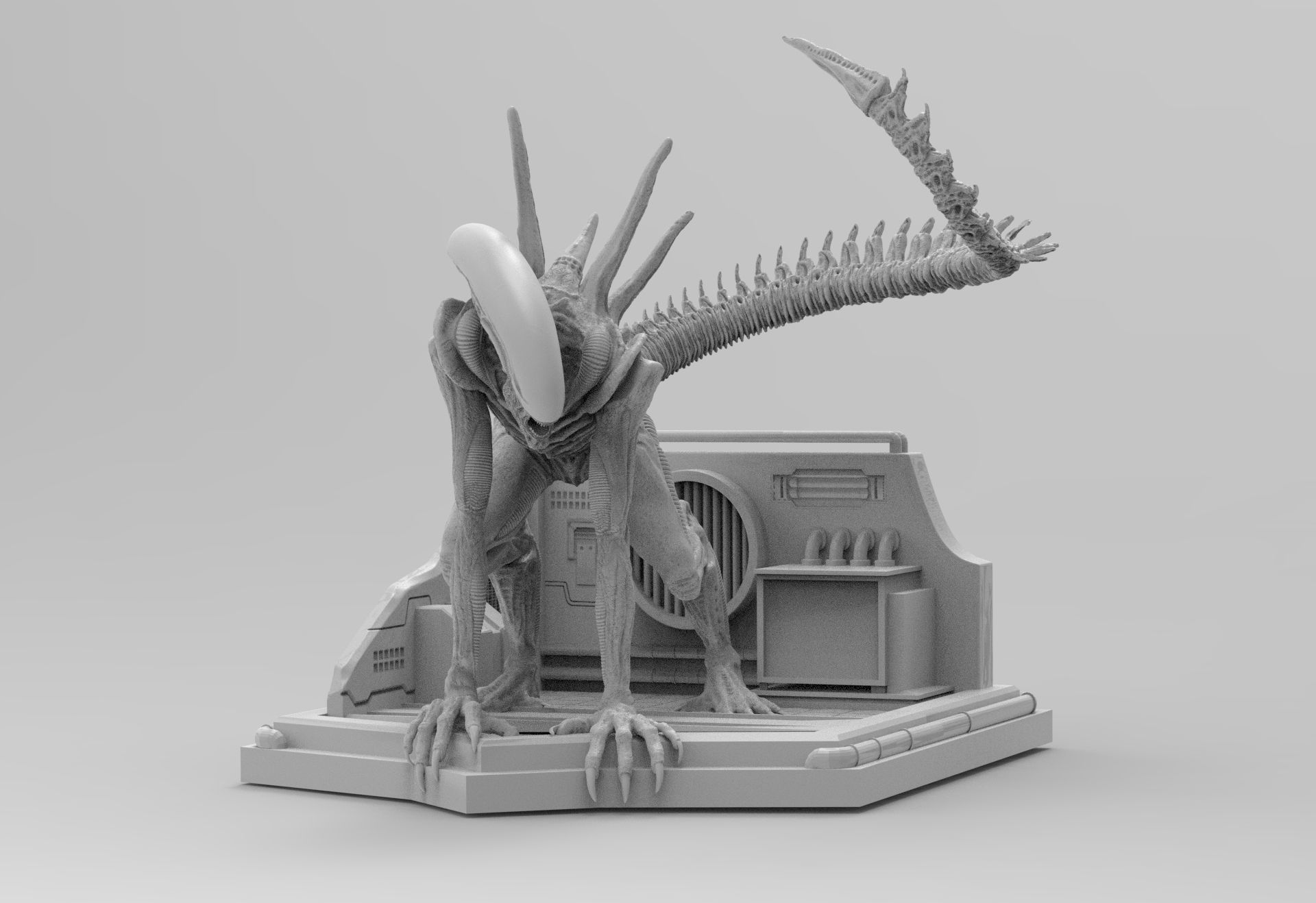 Alien Xenomorph Sewer Escape 3D Printing Diorama 3D print model_45