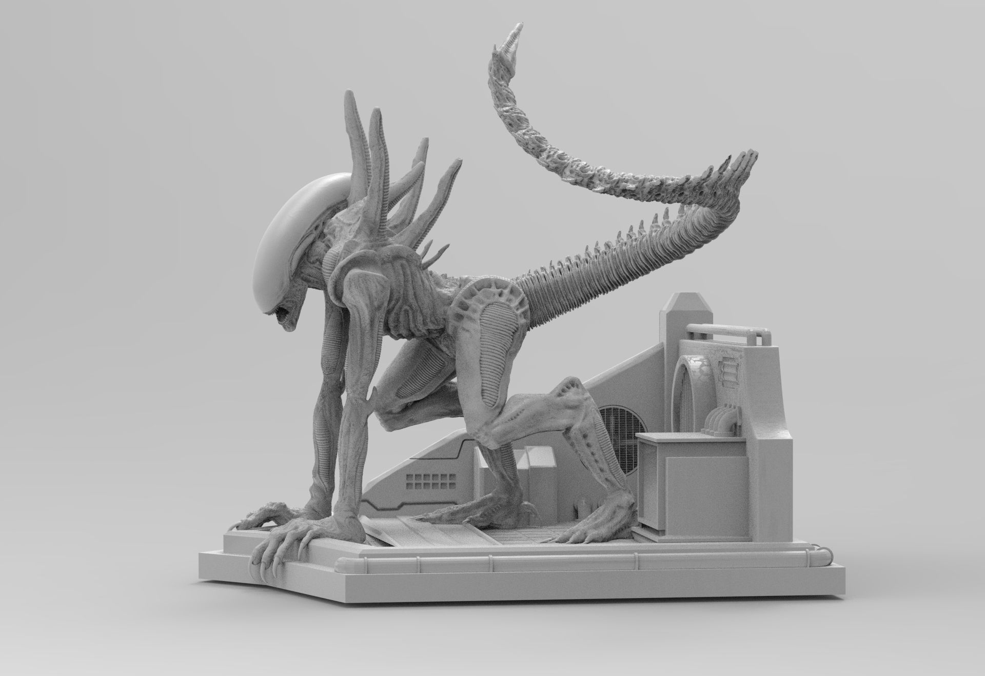 Alien Xenomorph Sewer Escape 3D Printing Diorama 3D print model_58
