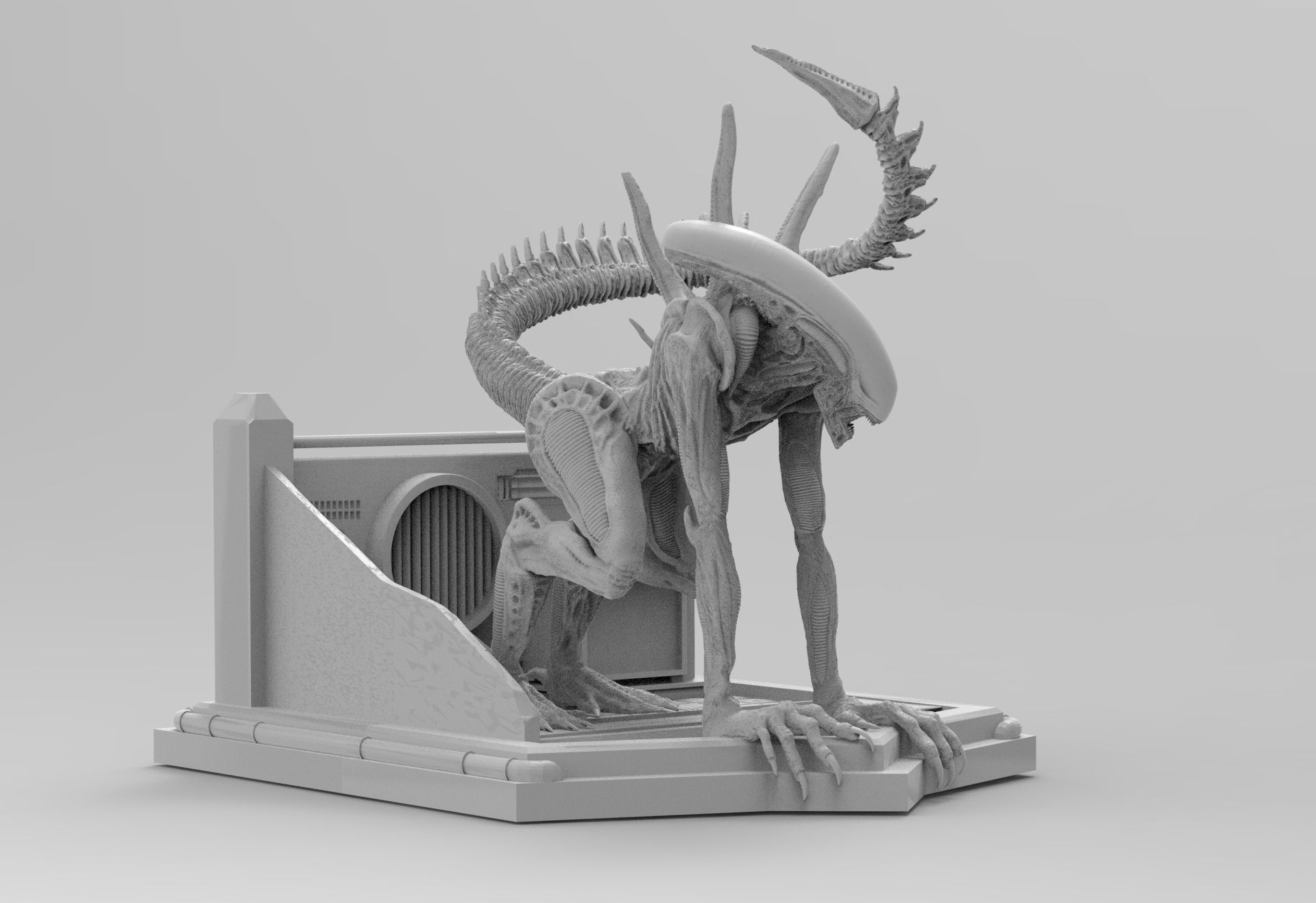 Alien Xenomorph Sewer Escape 3D Printing Diorama 3D print model_32
