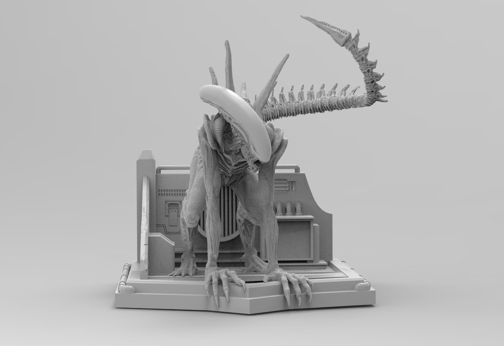 Alien Xenomorph Sewer Escape 3D Printing Diorama 3D print model_38