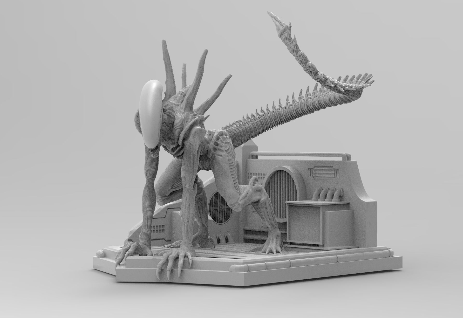 Alien Xenomorph Sewer Escape 3D Printing Diorama 3D print model_48