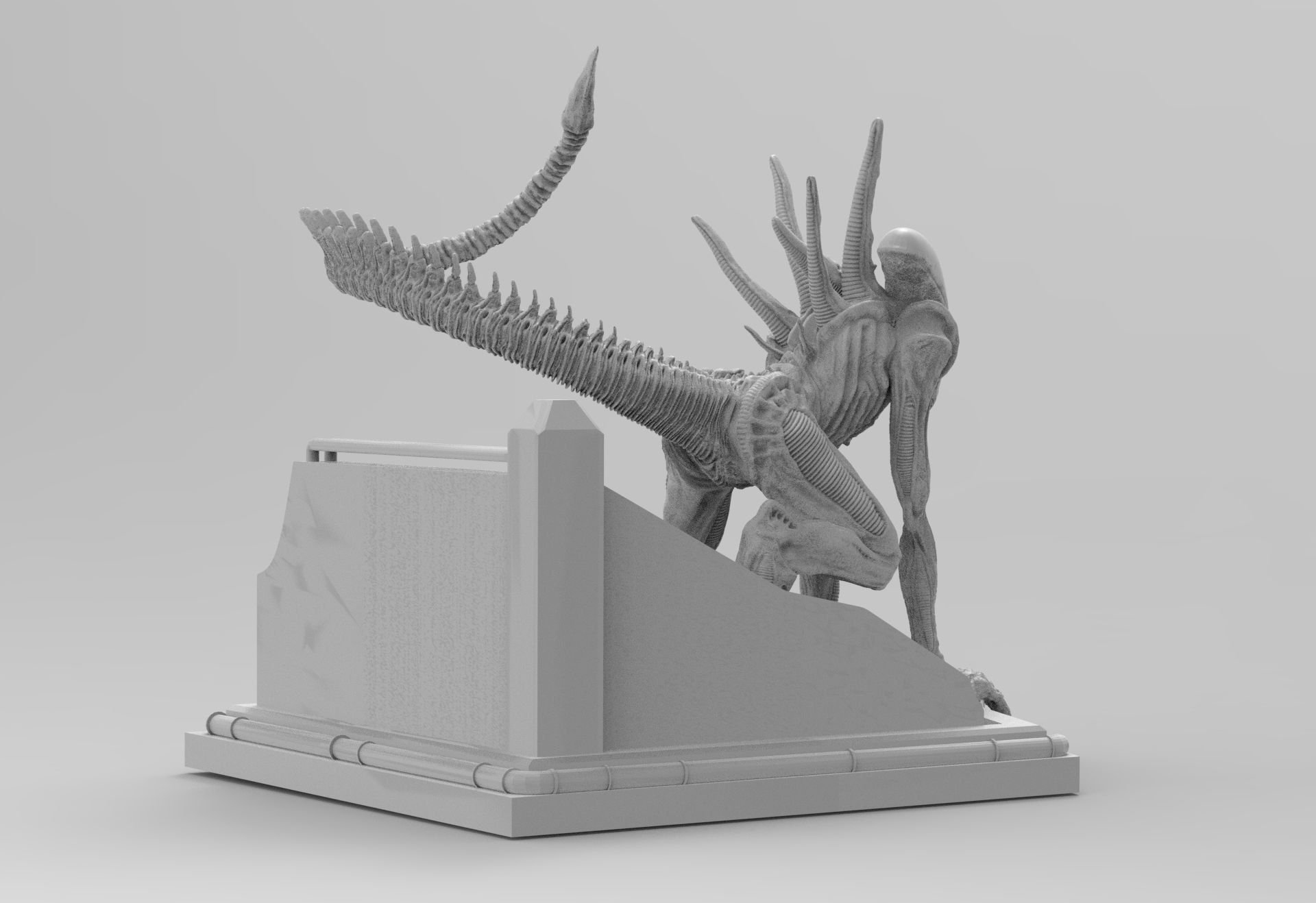 Alien Xenomorph Sewer Escape 3D Printing Diorama 3D print model_9