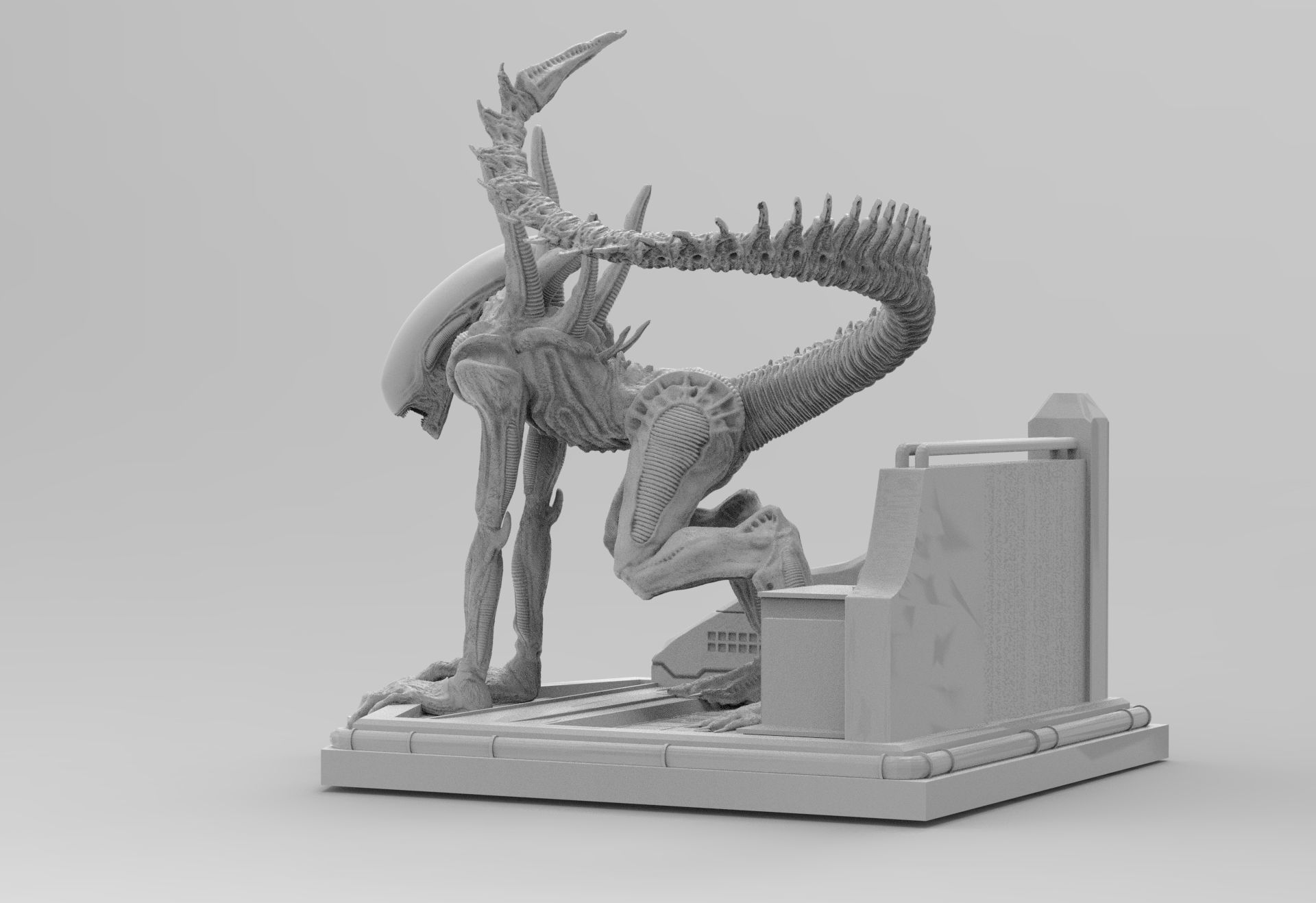 Alien Xenomorph Sewer Escape 3D Printing Diorama 3D print model_10