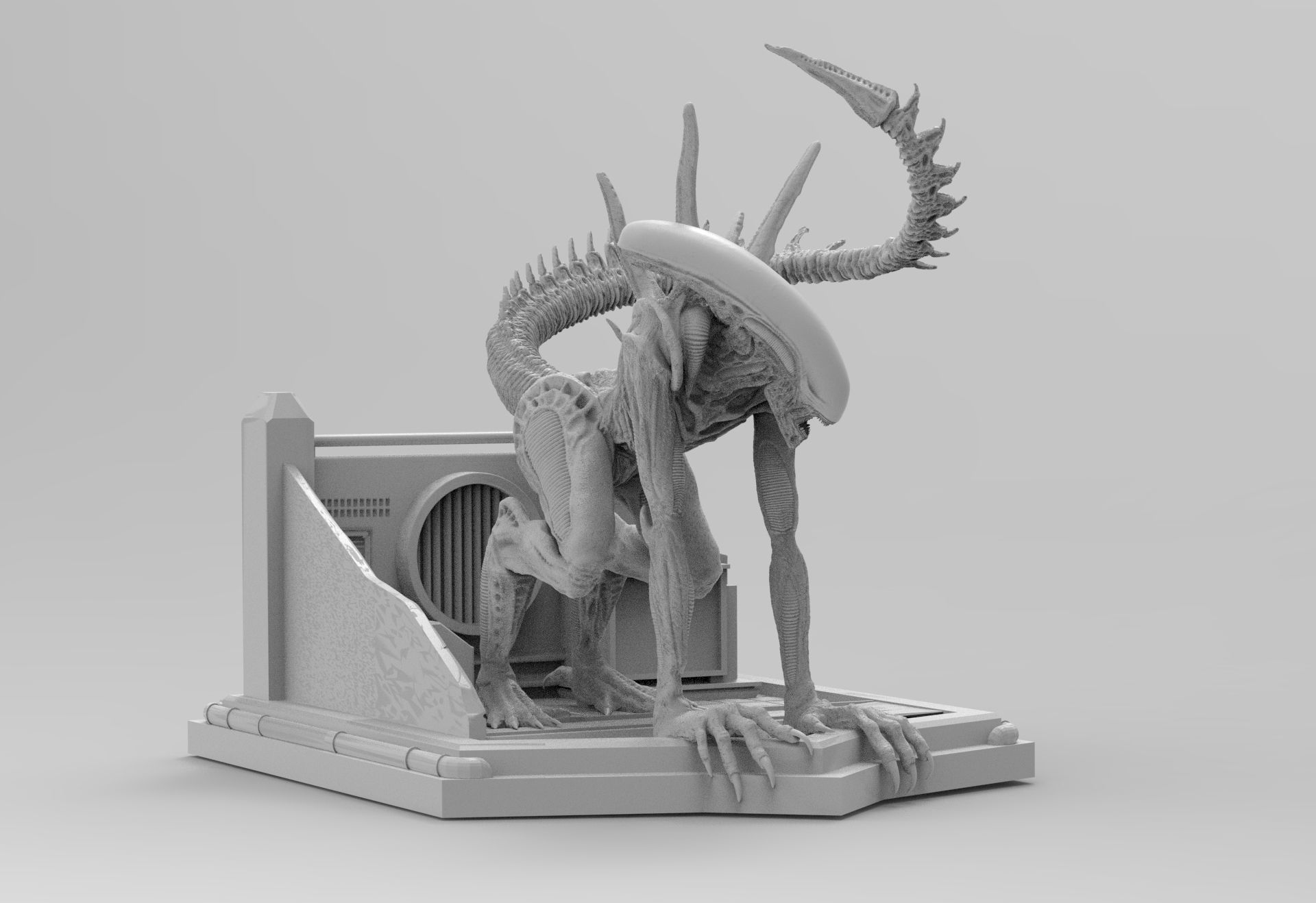 Alien Xenomorph Sewer Escape 3D Printing Diorama 3D print model_34