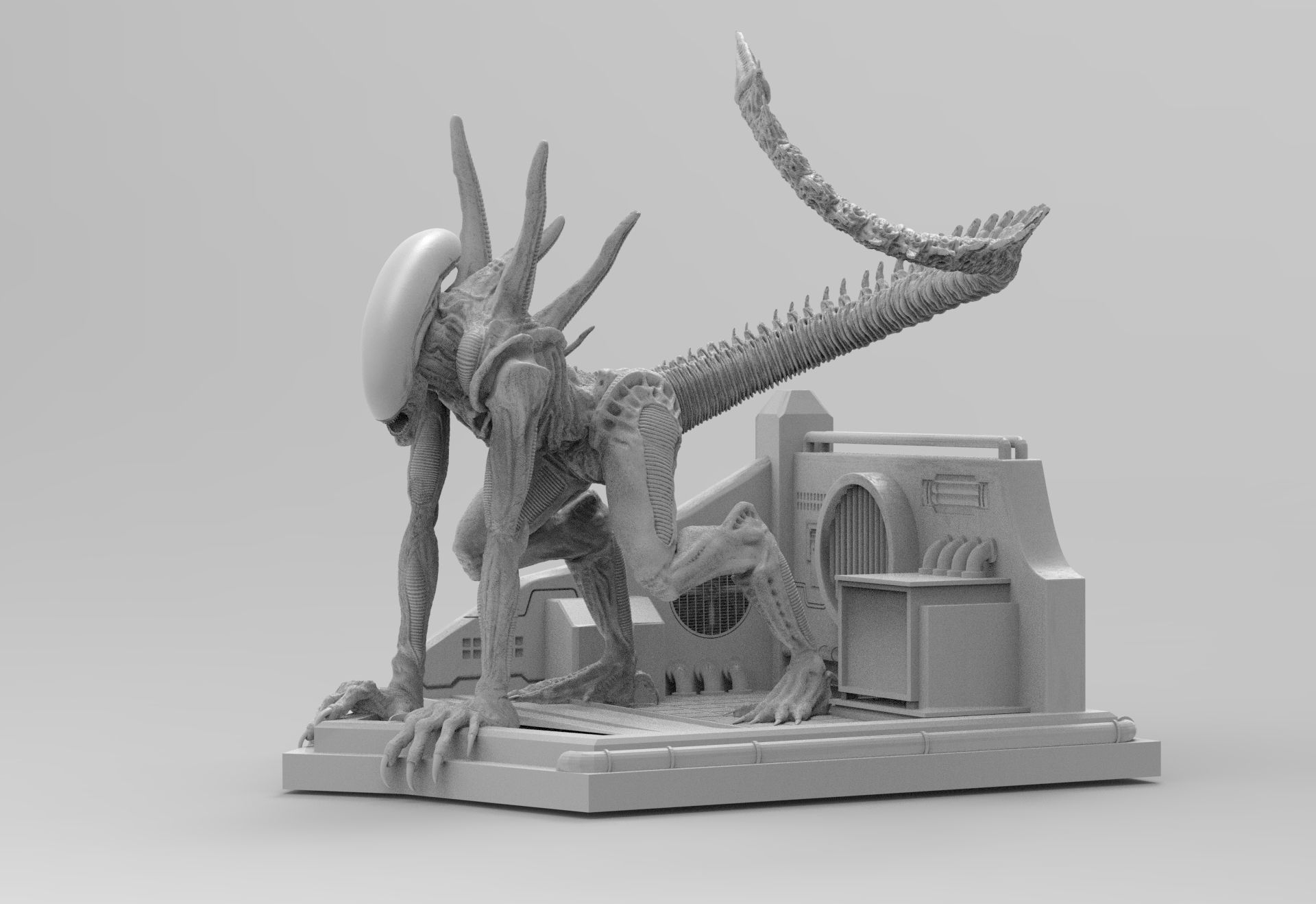 Alien Xenomorph Sewer Escape 3D Printing Diorama 3D print model_53