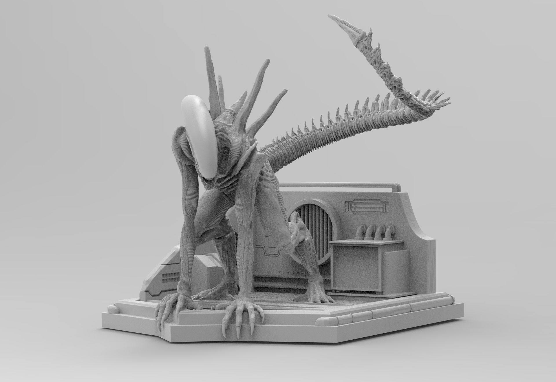 Alien Xenomorph Sewer Escape 3D Printing Diorama 3D print model_46