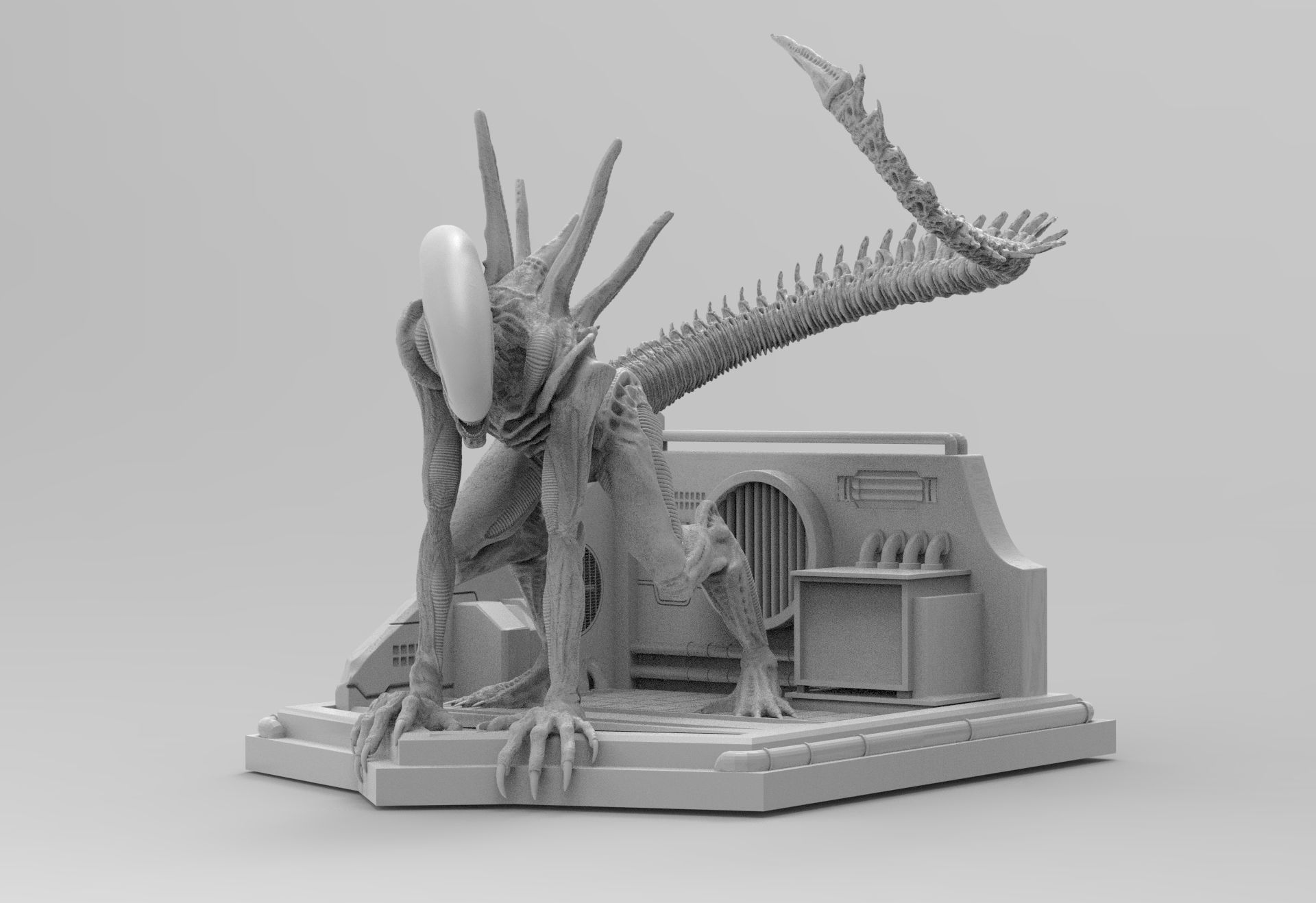Alien Xenomorph Sewer Escape 3D Printing Diorama 3D print model_49