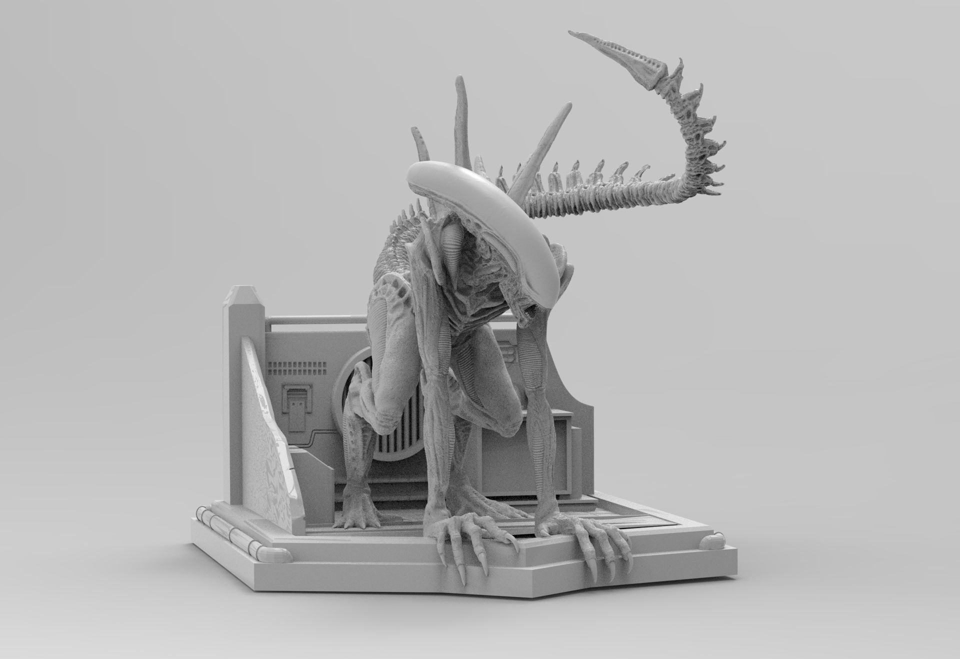 Alien Xenomorph Sewer Escape 3D Printing Diorama 3D print model_36