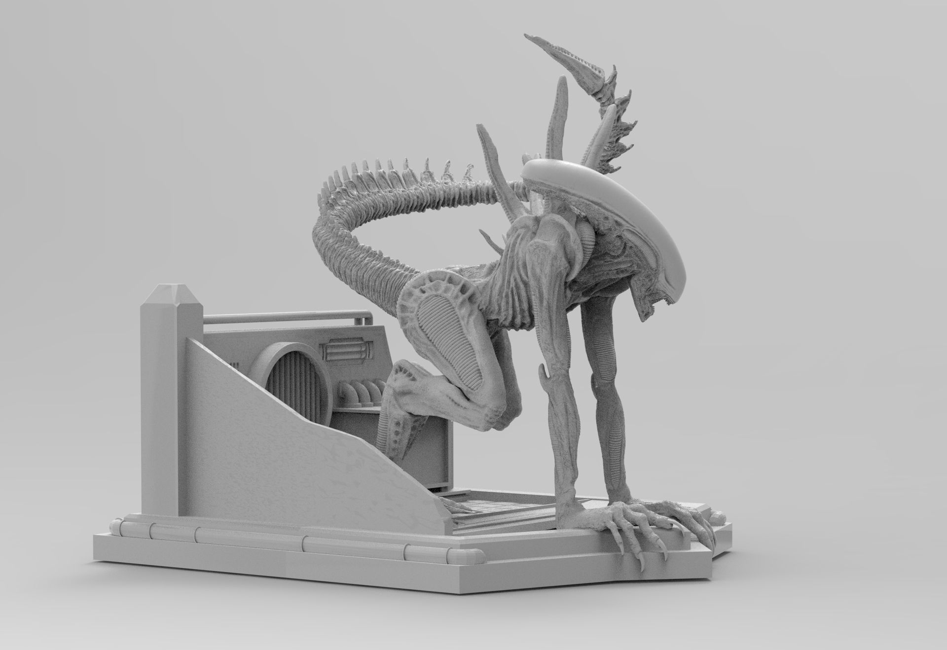 Alien Xenomorph Sewer Escape 3D Printing Diorama 3D print model_29