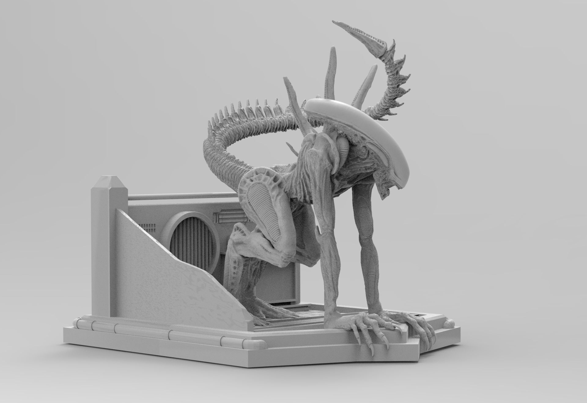 Alien Xenomorph Sewer Escape 3D Printing Diorama 3D print model_33