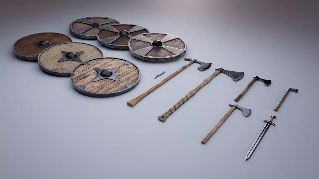 Nordic Weapons Pack Low-poly 3D model_0