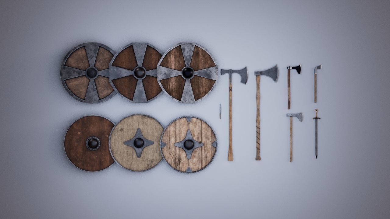 Nordic Weapons Pack Low-poly 3D model_1