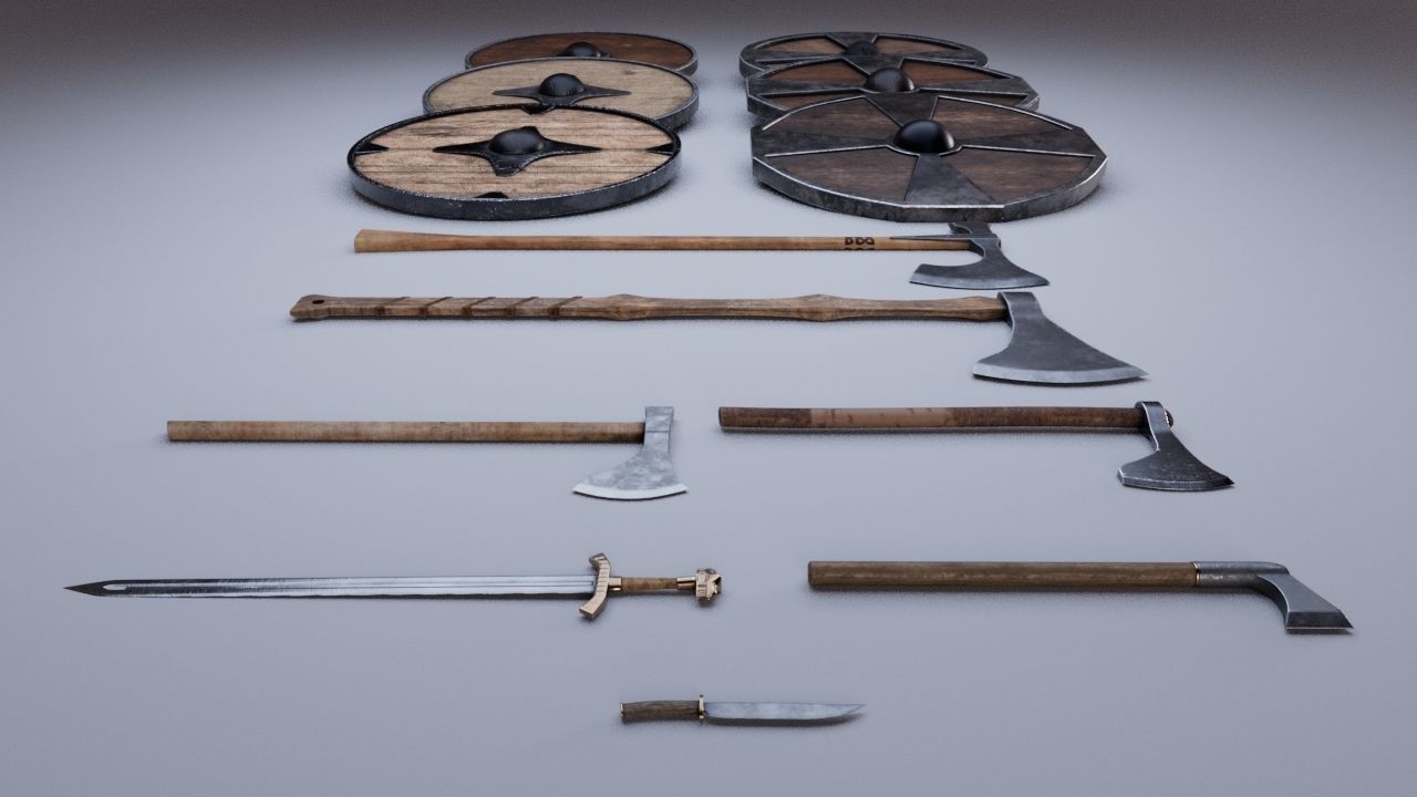 Nordic Weapons Pack Low-poly 3D model_2