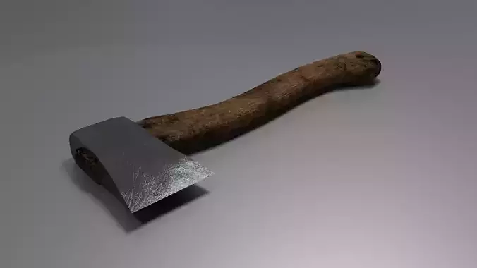 Simple Hatchet with Wooden Handle Free 3D model
