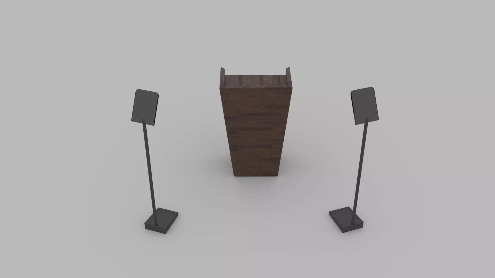 Wood Rostrum and Prompter 3D model