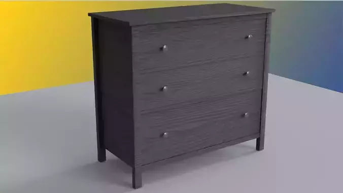 Furniture 3-drawer Chest Dark Grey 