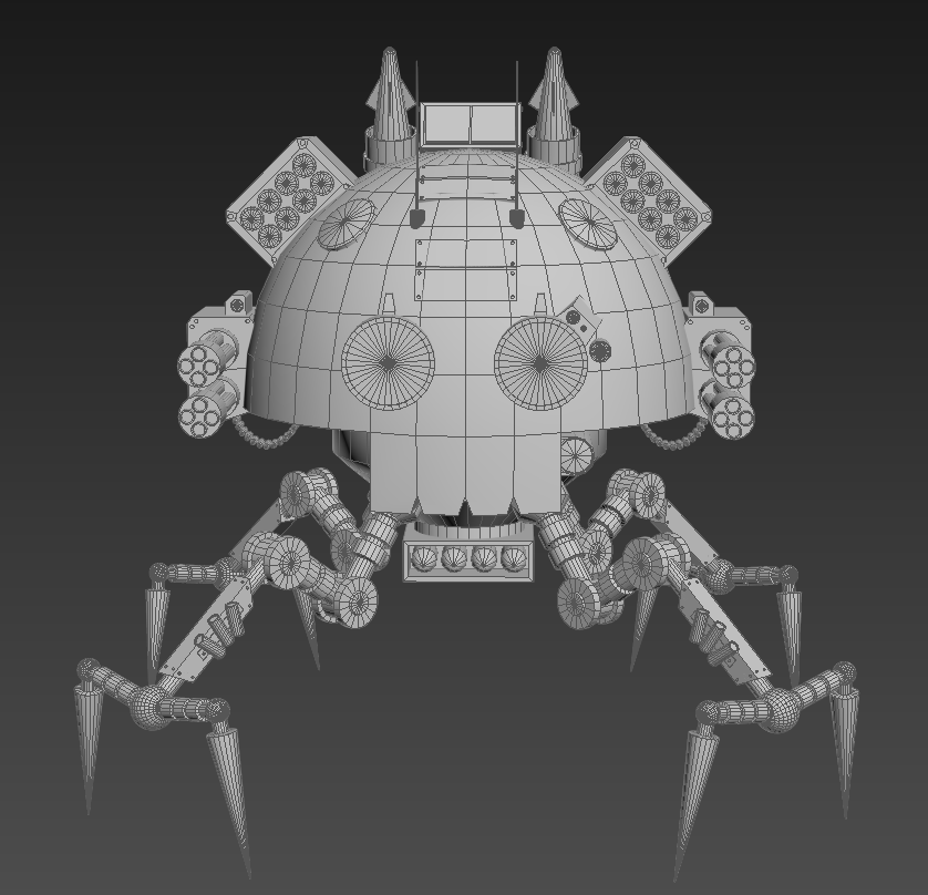 Robot with arms and legs 3D model_4