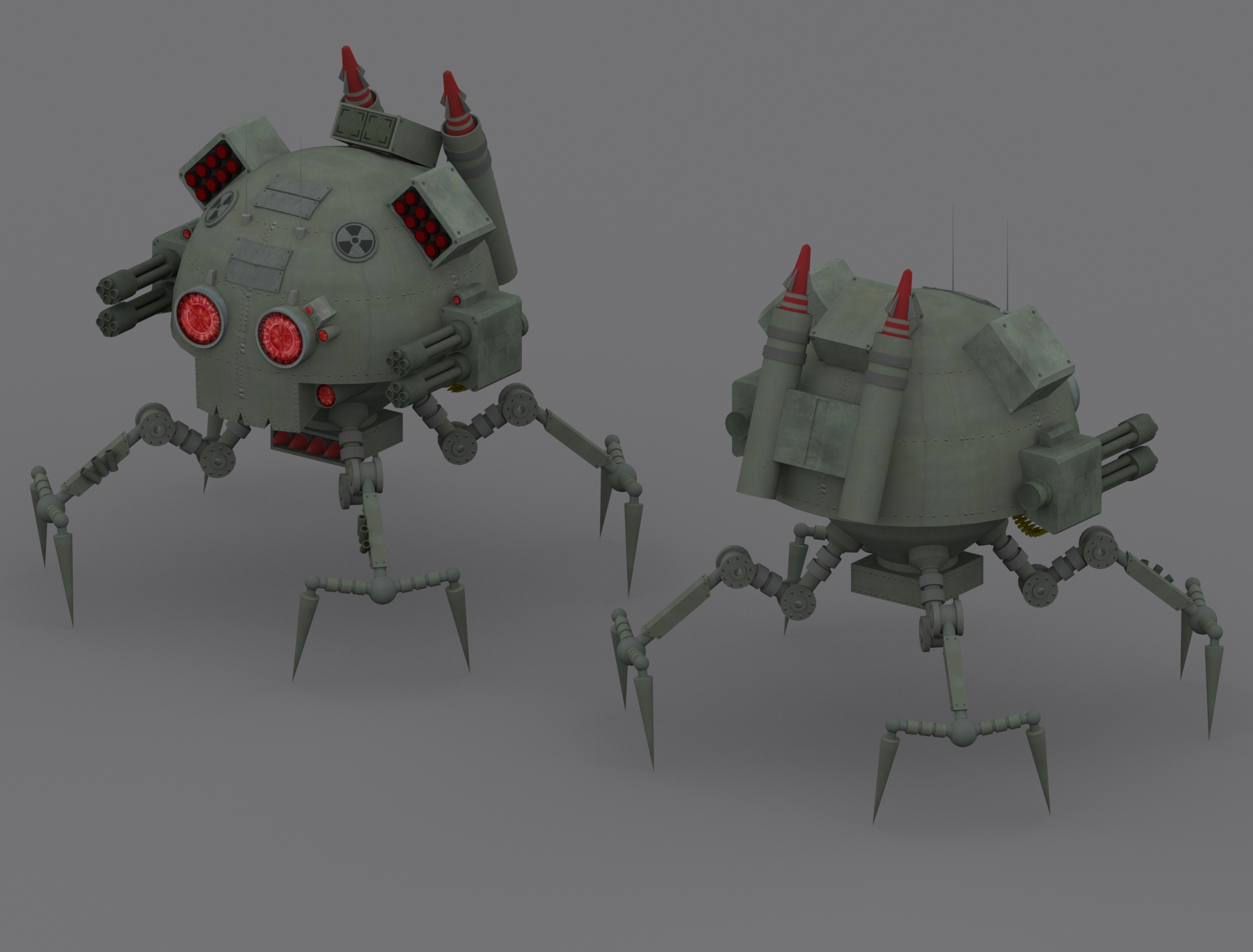 Robot with arms and legs 3D model_3