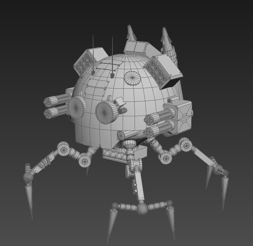 Robot with arms and legs 3D model_2