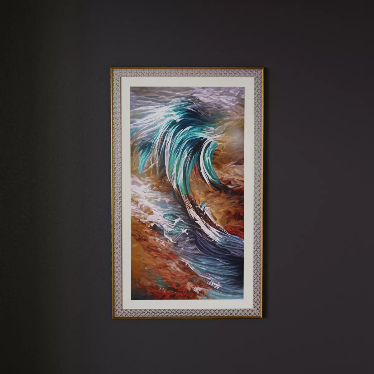 Framed Abstract Artwork 1 Low-poly 3D model_0