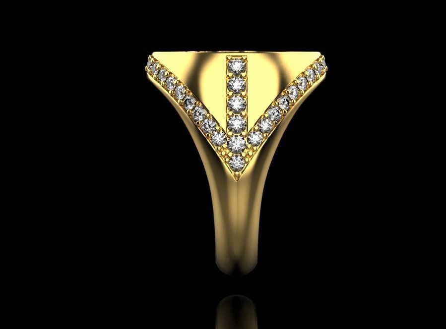 ring with stones and fleur-de-lis 3D print model_10